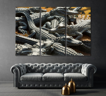 Alligators Canvas Print-Canvas Print-CetArt-1 Panel-24x16 inches-CetArt