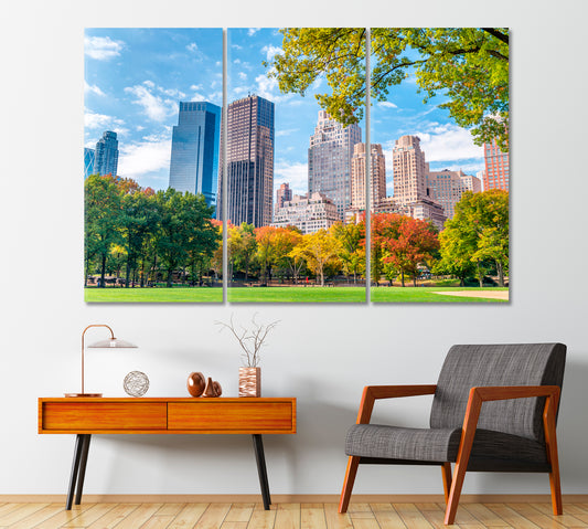 Manhattan Central Park in Autumn Canvas Print-Canvas Print-CetArt-1 Panel-24x16 inches-CetArt