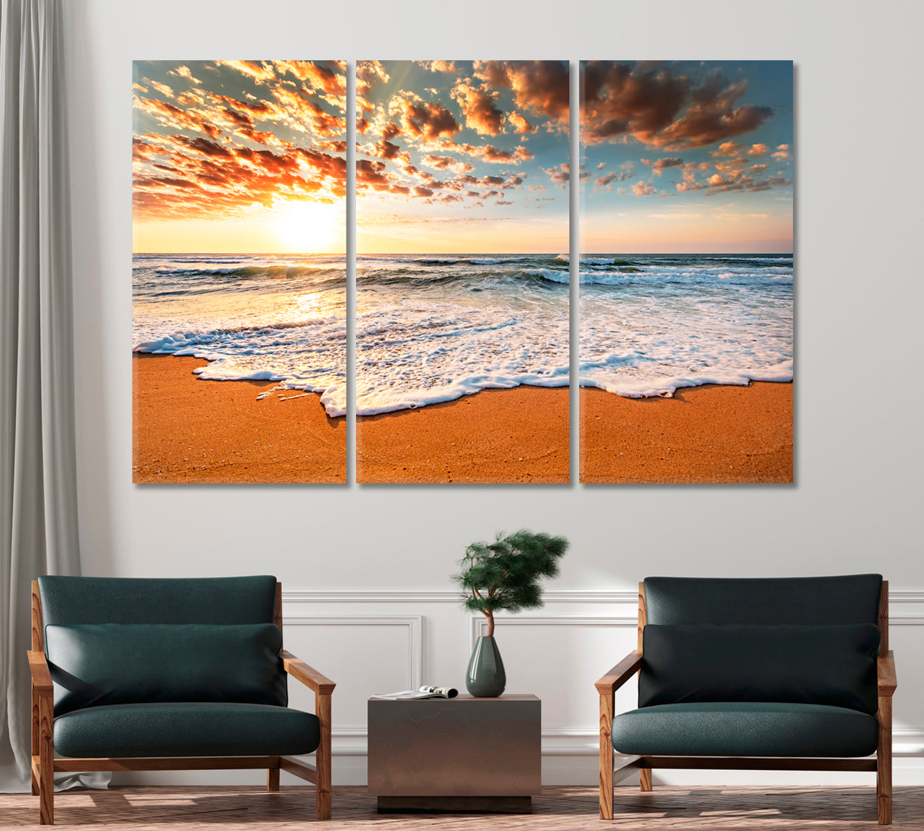 Ocean Beach Sunrise Canvas Print-Canvas Print-CetArt-1 Panel-24x16 inches-CetArt