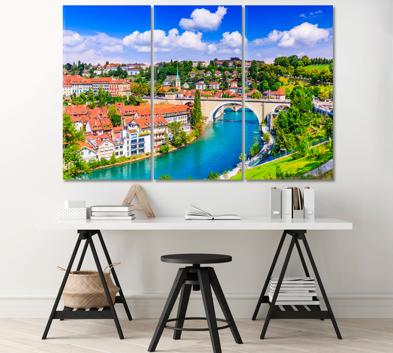 View of the Old City Center Bern Switzerland Canvas Print-Canvas Print-CetArt-1 Panel-24x16 inches-CetArt