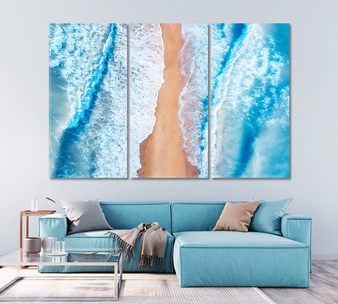 Waves Meet the Shore Canvas Print-Canvas Print-CetArt-1 Panel-24x16 inches-CetArt