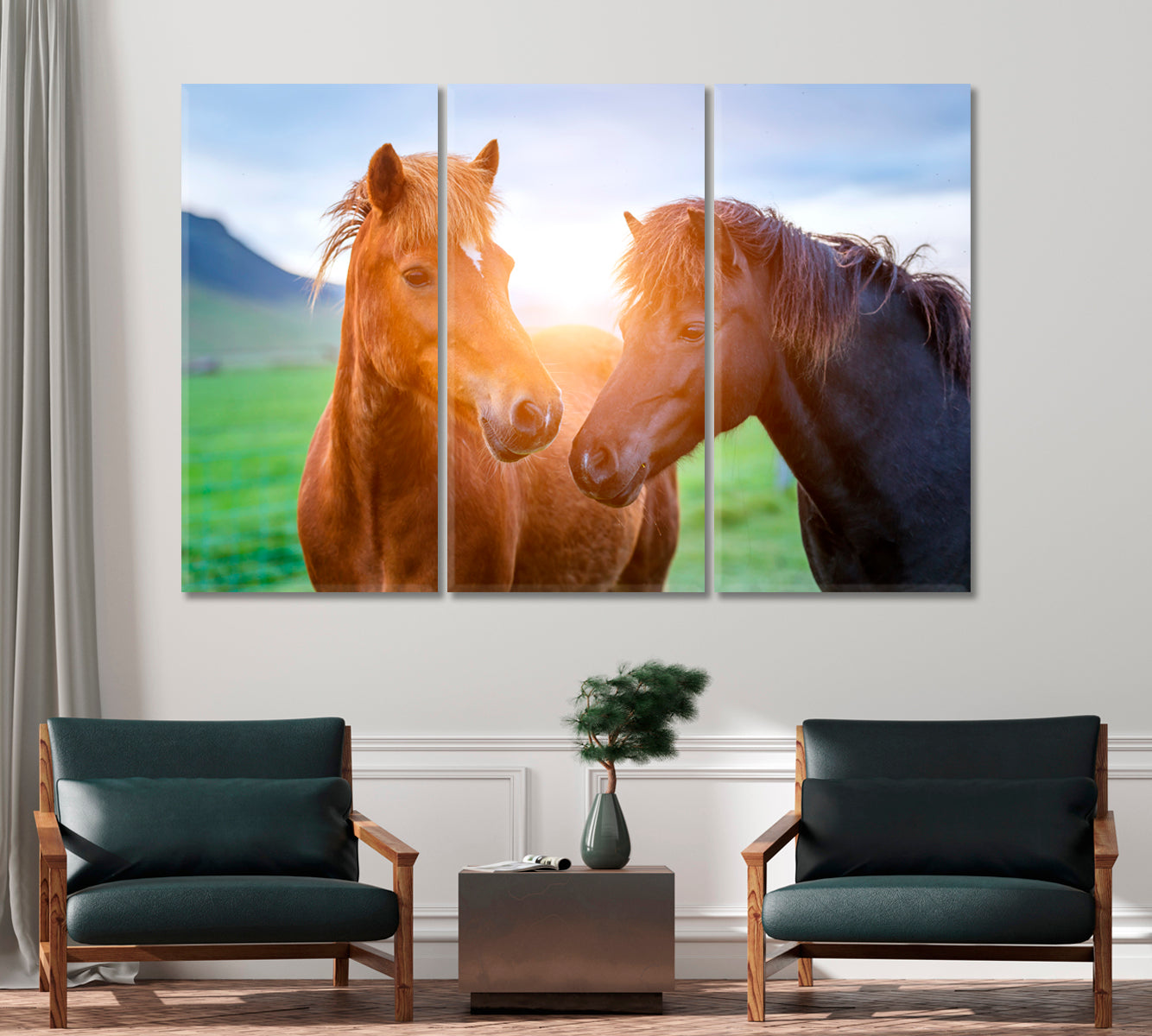 Icelandic Horses Canvas Print-Canvas Print-CetArt-1 Panel-24x16 inches-CetArt