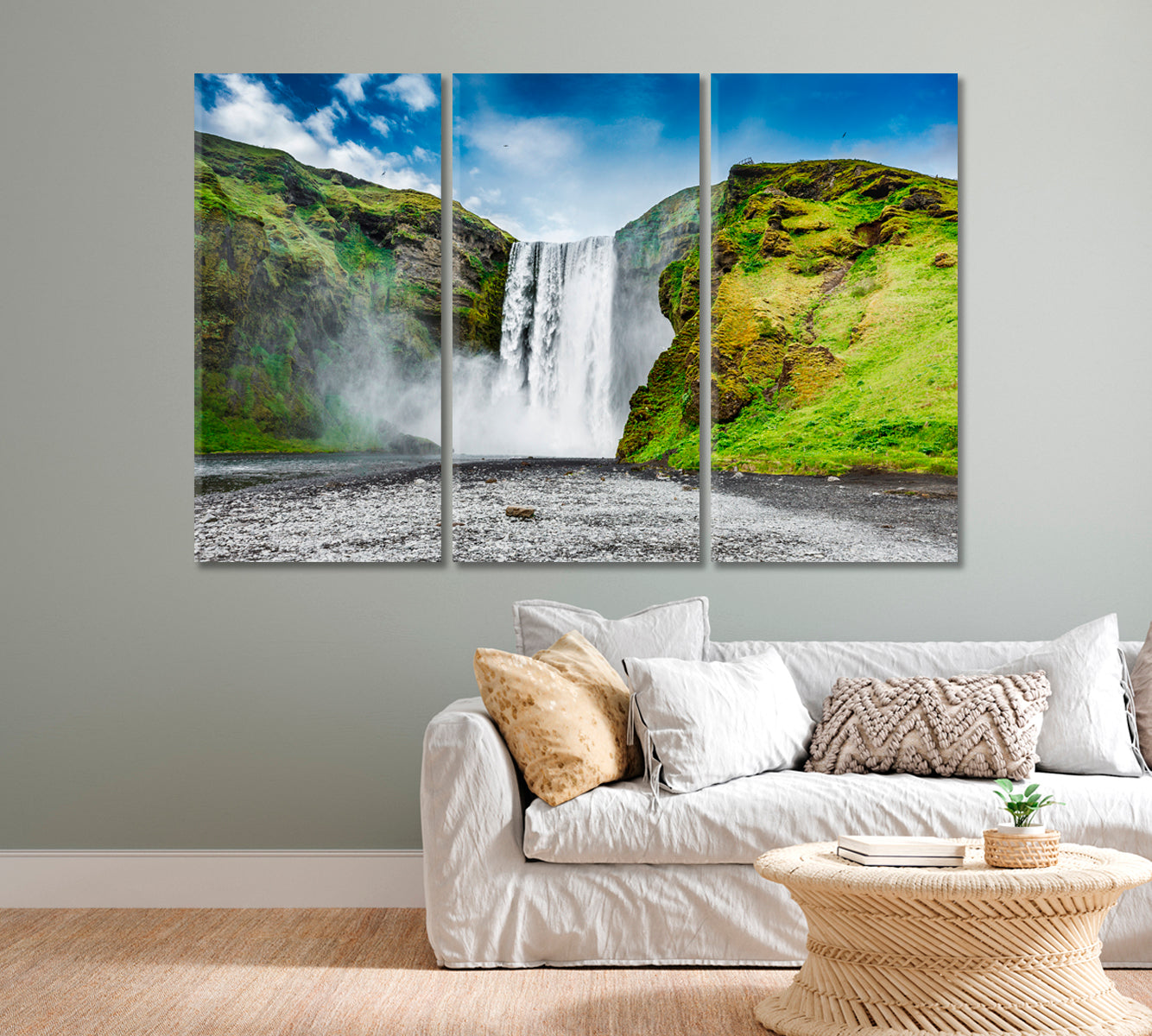 Amazing Skogafoss Waterfall Iceland Canvas Print-Canvas Print-CetArt-1 Panel-24x16 inches-CetArt