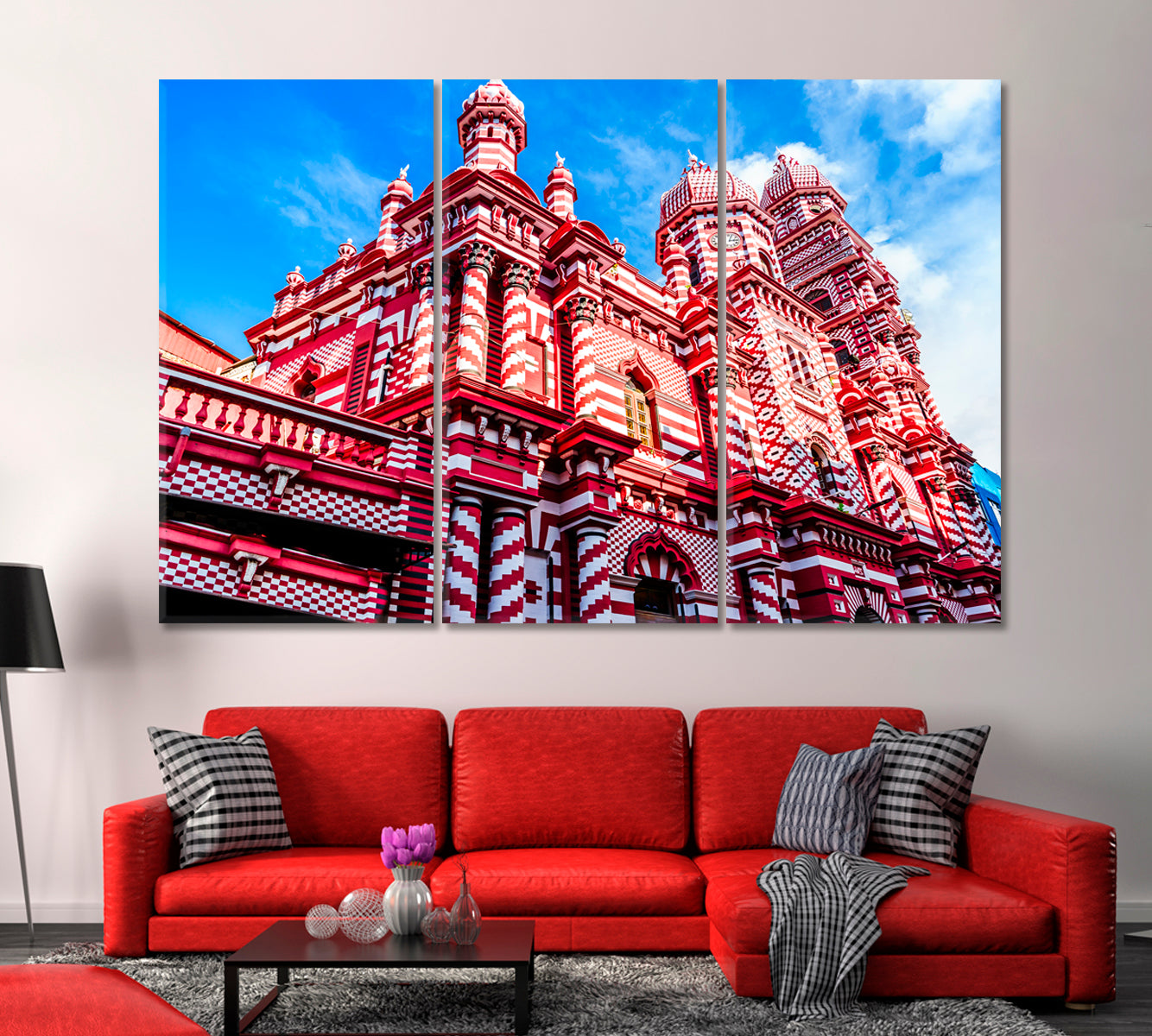 Jami Ul Alfar Mosque Colombo Sri Lanka Canvas Print-Canvas Print-CetArt-1 Panel-24x16 inches-CetArt