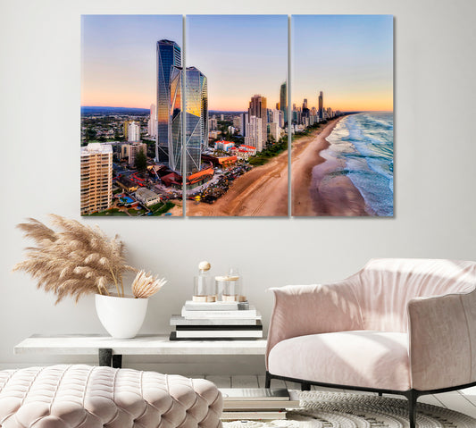 Modern Urban High Rise Towers on Australian Gold Coast Canvas Print-Canvas Print-CetArt-1 Panel-24x16 inches-CetArt