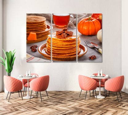 Pumpkin Pancakes with Pecans Canvas Print-Canvas Print-CetArt-1 Panel-24x16 inches-CetArt