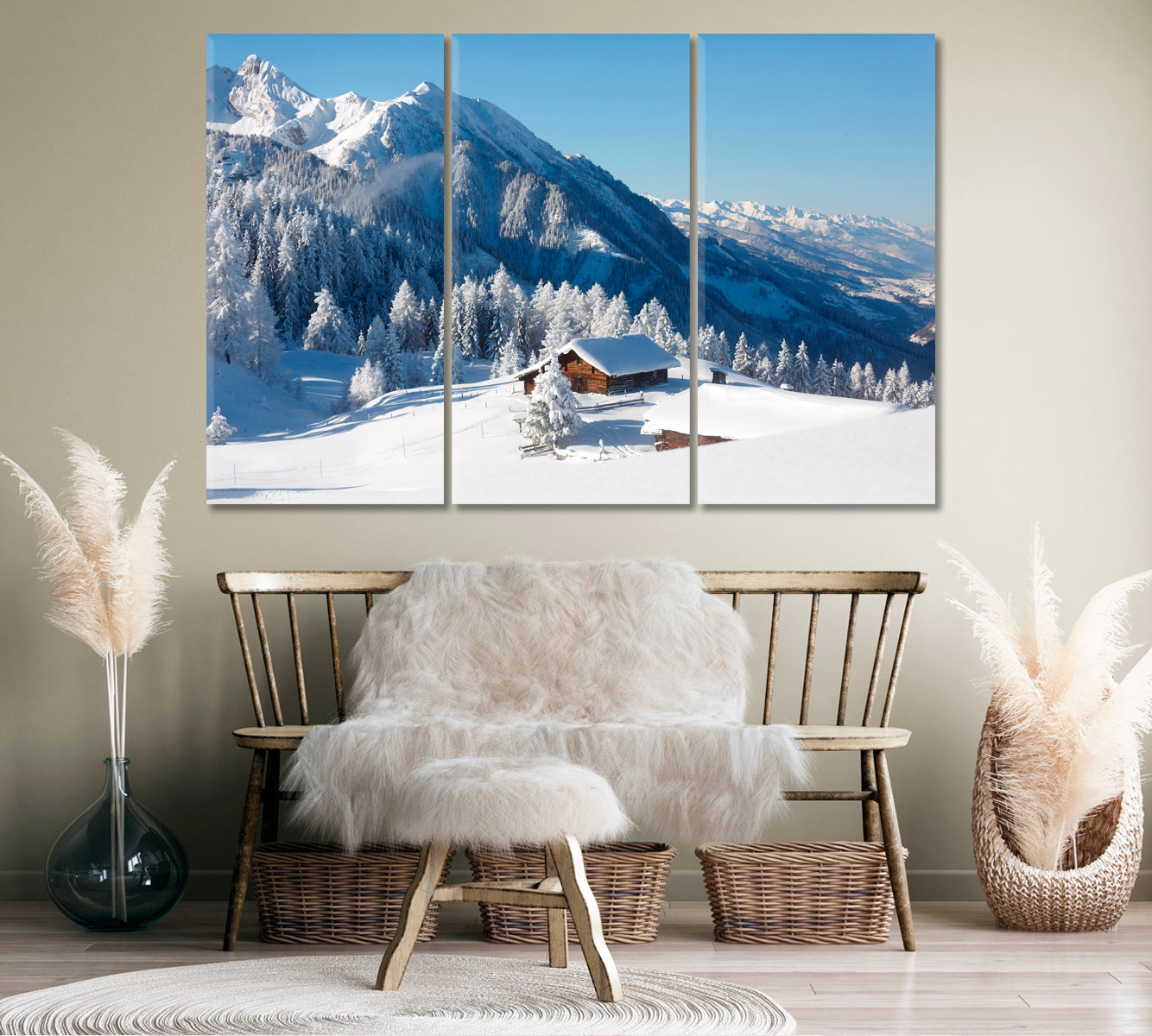 Picturesque Mountain Landscape with Lake Schlegeis Austria Canvas Print-Canvas Print-CetArt-1 Panel-24x16 inches-CetArt