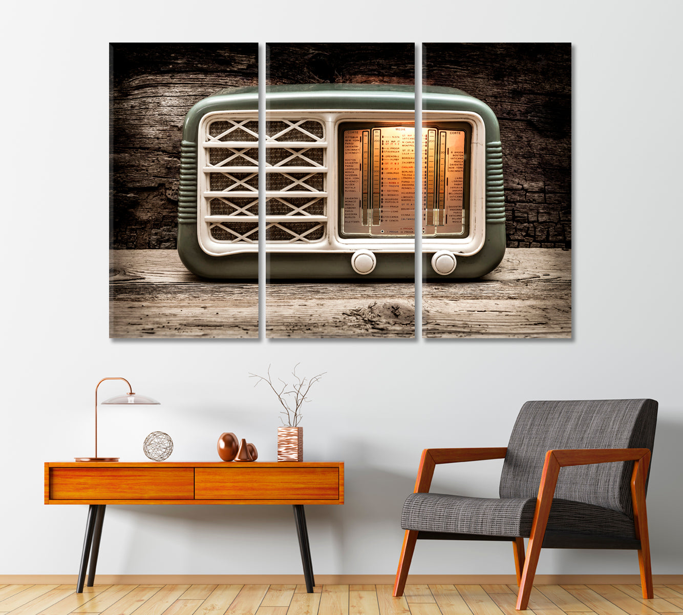 Vintage Radio Canvas Print-Canvas Print-CetArt-1 Panel-24x16 inches-CetArt