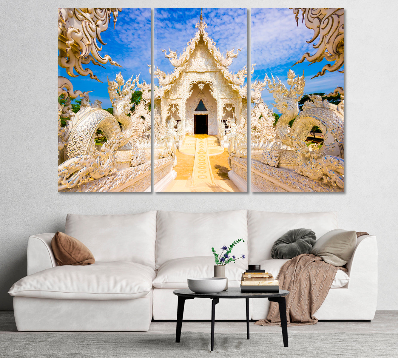 White Temple Wat Rong Khun Thailand Canvas Print-Canvas Print-CetArt-1 Panel-24x16 inches-CetArt