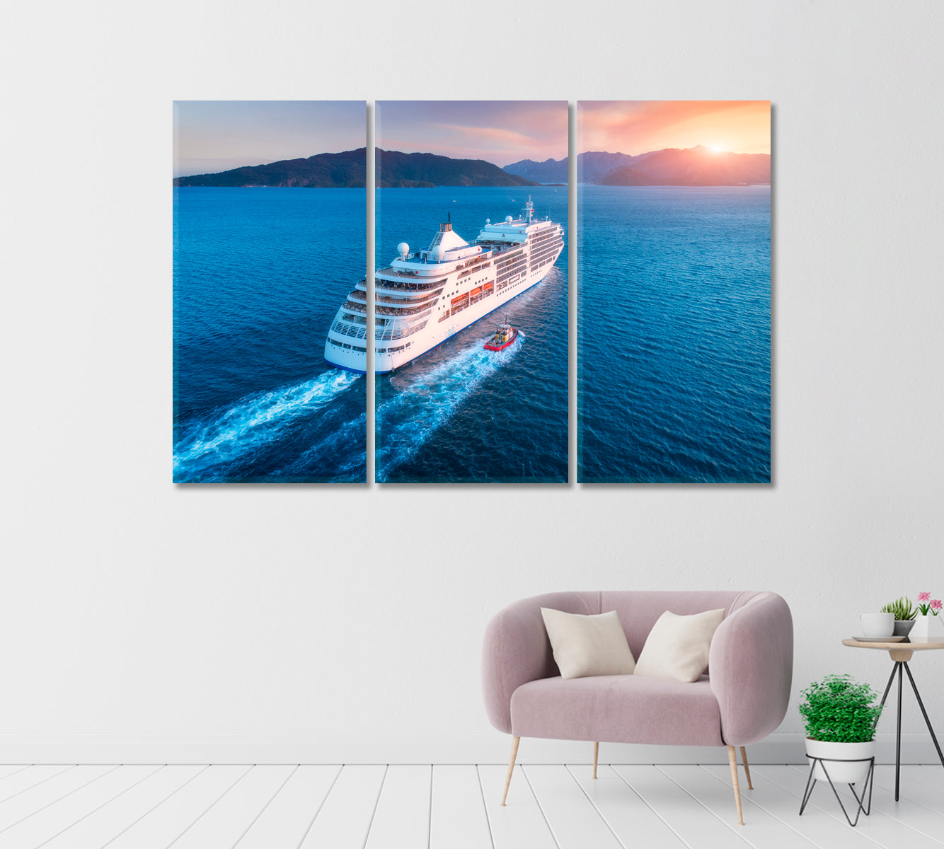 Luxury Cruise Ship in Harbor Canvas Print-Canvas Print-CetArt-1 Panel-24x16 inches-CetArt