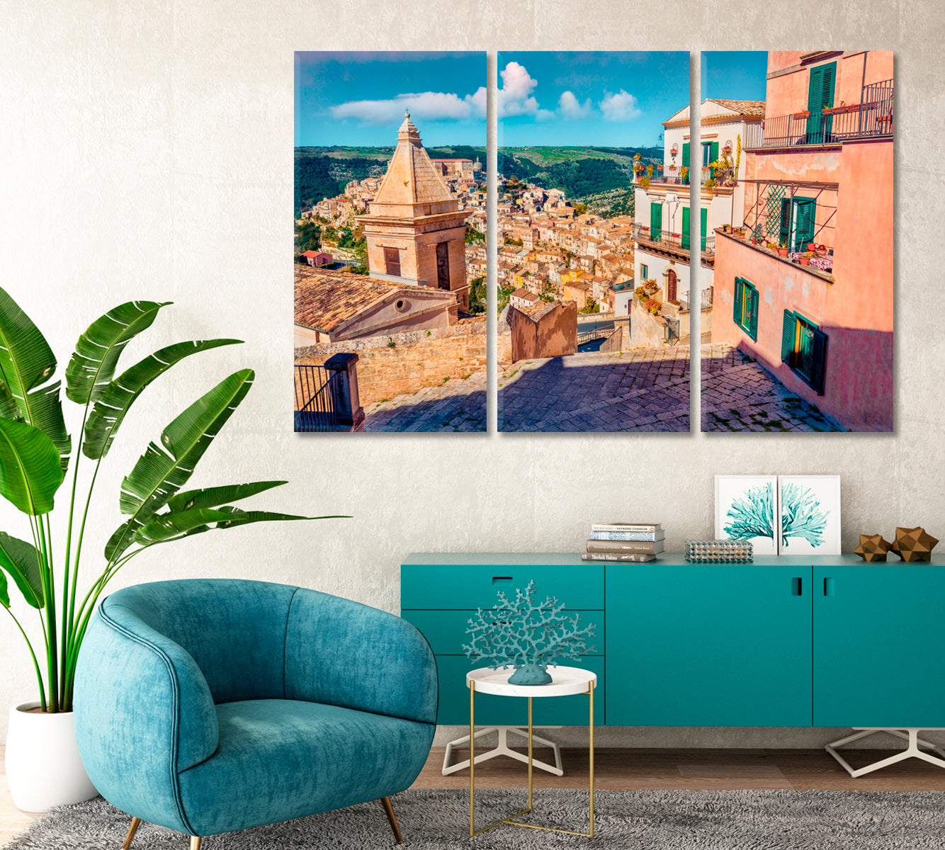 Ragusa Town with Church of St Mary Sicily Italy Canvas Print-Canvas Print-CetArt-1 Panel-24x16 inches-CetArt