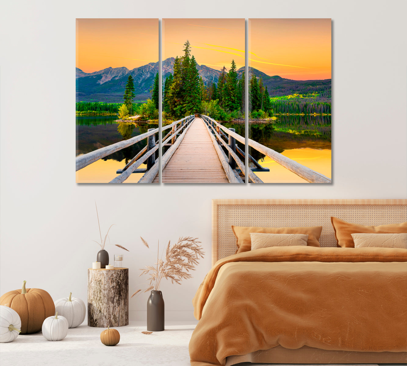 Pyramid Lake in Jasper National Park Alberta Canada Canvas Print-Canvas Print-CetArt-1 Panel-24x16 inches-CetArt