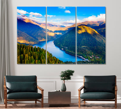 Lake Ritsa in the Mountains of Abkhazia Georgia Canvas Print-Canvas Print-CetArt-1 Panel-24x16 inches-CetArt