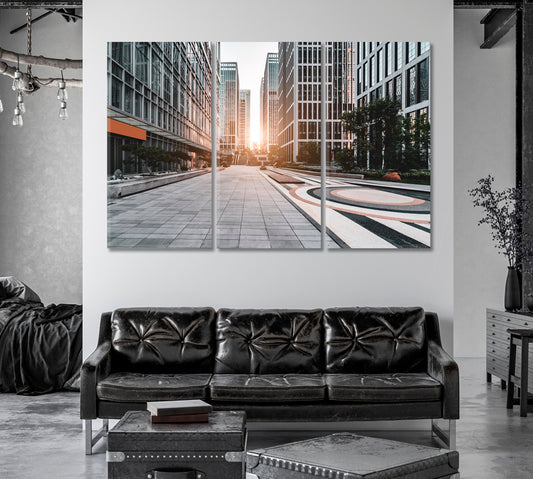 Modern Architecture Office Building in Jinan Financial District Canvas Print-Canvas Print-CetArt-1 Panel-24x16 inches-CetArt