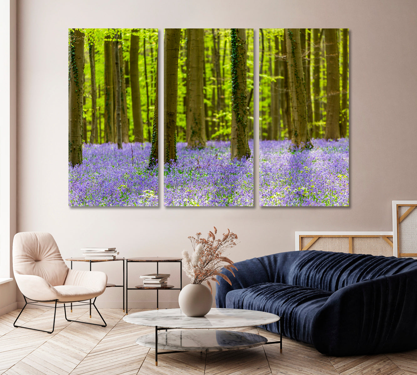 Bluebells Flowers in Hallerbos Forest Bruxelles Belgium Canvas Print-Canvas Print-CetArt-1 Panel-24x16 inches-CetArt