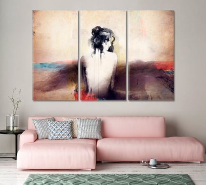 Abstract Woman Body Silhouette Canvas Print-Canvas Print-CetArt-1 Panel-24x16 inches-CetArt