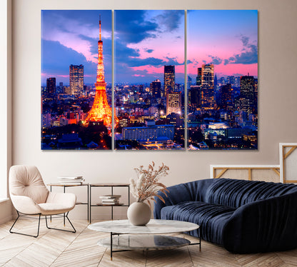 Tokyo Tower Japan Canvas Print-Canvas Print-CetArt-1 Panel-24x16 inches-CetArt