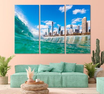 Sea Waves the Gold Coast of Australia Canvas Print-Canvas Print-CetArt-1 Panel-24x16 inches-CetArt