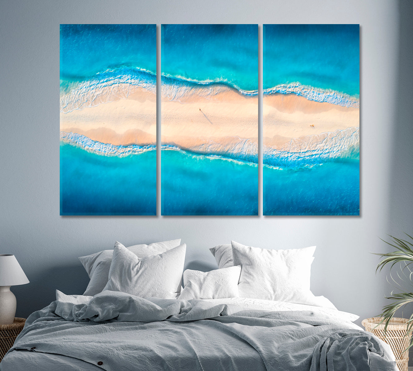 Landscape with White Sand and Ocean Canvas Print-Canvas Print-CetArt-1 Panel-24x16 inches-CetArt