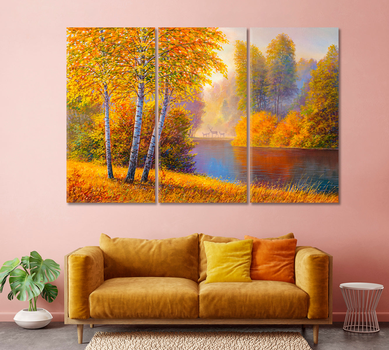 Bright Colorful Autumn Forest Canvas Print-Canvas Print-CetArt-1 Panel-24x16 inches-CetArt