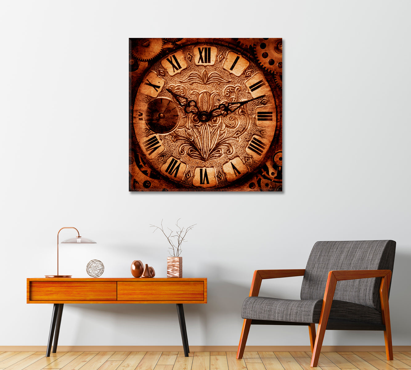 Vintage Clock Canvas Print-Canvas Print-CetArt-1 panel-12x12 inches-CetArt