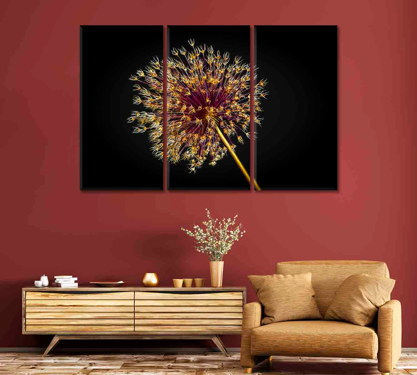 Dried Allium Flower Canvas Print-Canvas Print-CetArt-1 Panel-24x16 inches-CetArt