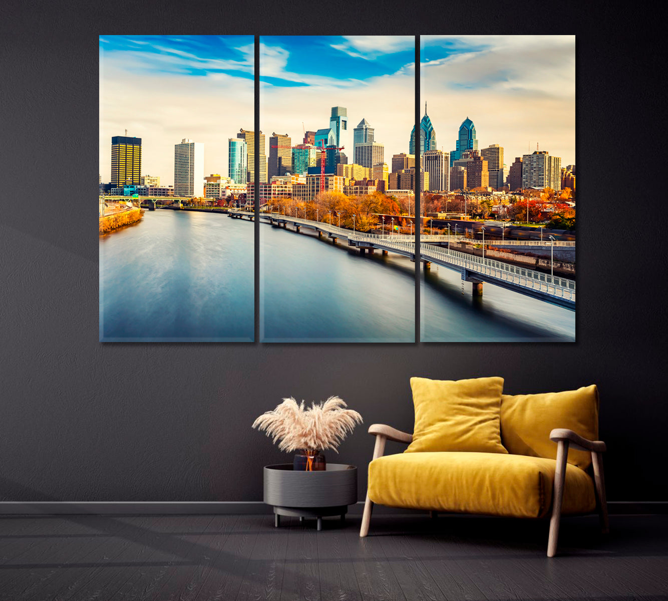 Philadelphia and River Schuylkill Pennsylvania USA Canvas Print-Canvas Print-CetArt-1 Panel-24x16 inches-CetArt