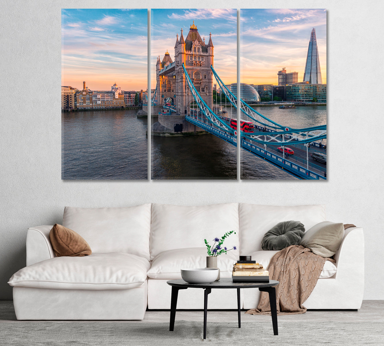 Tower Bridge in Sunset London UK Canvas Print-Canvas Print-CetArt-1 Panel-24x16 inches-CetArt