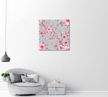 Abstract Beautiful Pink Flowers Canvas Print-Canvas Print-CetArt-1 panel-12x12 inches-CetArt