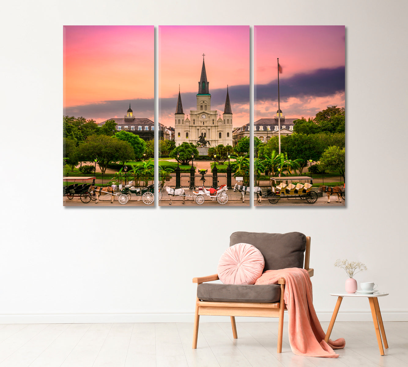 St Louis Cathedral at Night Louisiana USA Canvas Print-Canvas Print-CetArt-1 Panel-24x16 inches-CetArt