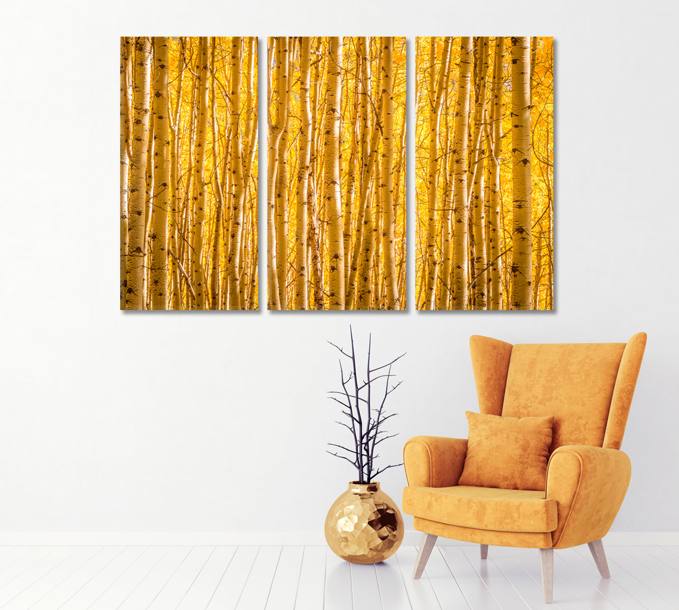 Autumn Yellow Aspen Trees in Uncompahgre National Forest Colorado Canvas Print-Canvas Print-CetArt-1 Panel-24x16 inches-CetArt