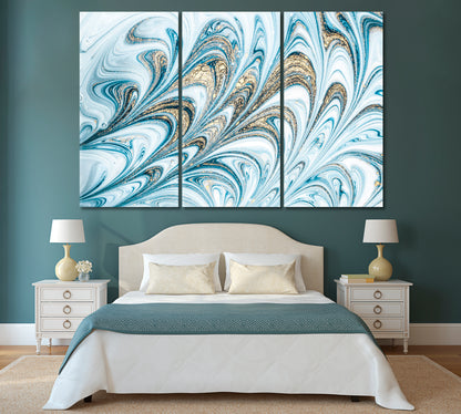 Contemporary Art Ebru Canvas Print-Canvas Print-CetArt-1 Panel-24x16 inches-CetArt