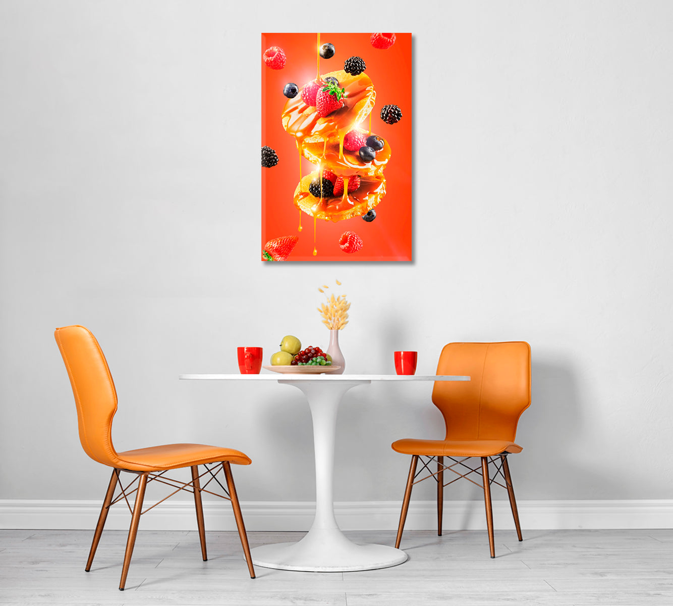 American Pancakes Covered Honey Canvas Print-Canvas Print-CetArt-1 panel-16x24 inches-CetArt