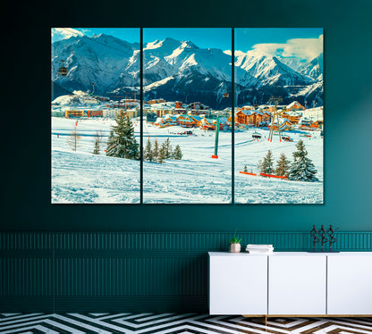 Ski Resort in French Alps Canvas Print-Canvas Print-CetArt-1 Panel-24x16 inches-CetArt