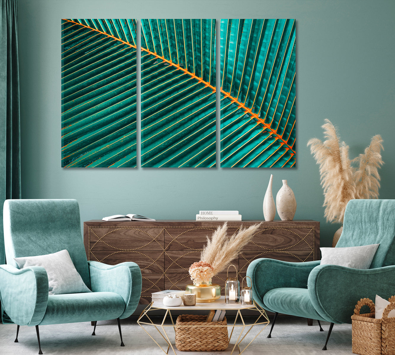 Tropical Palm Leaf Canvas Print-Canvas Print-CetArt-1 Panel-24x16 inches-CetArt