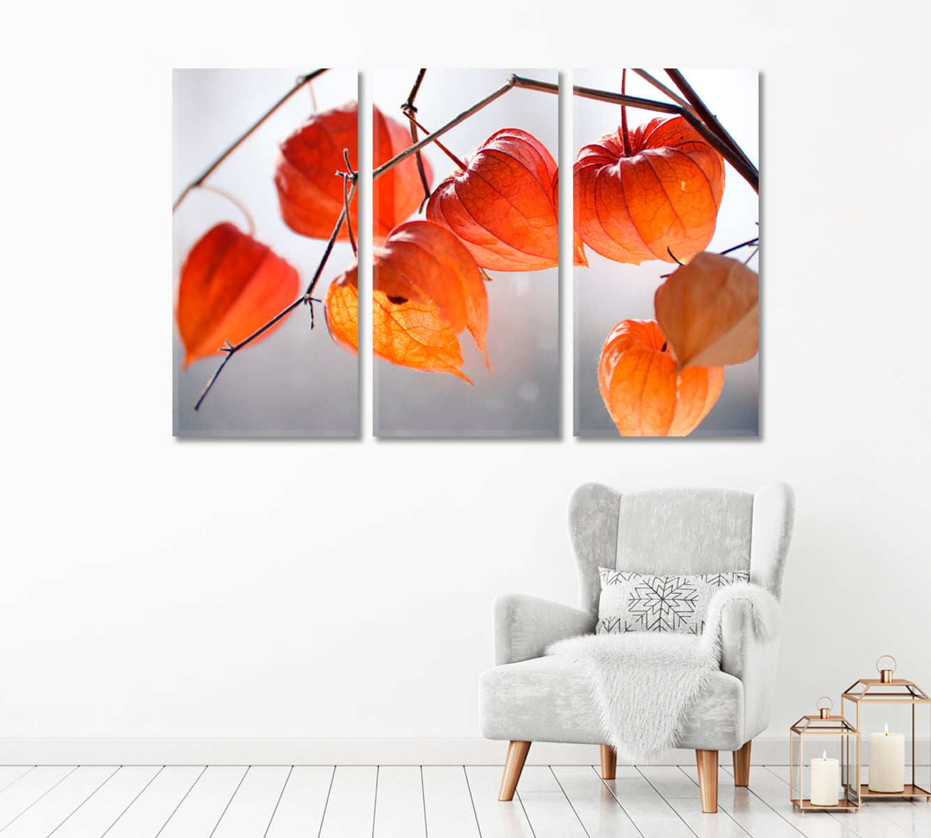 Dry Physalis Alkekengi Lanterns Canvas Print-Canvas Print-CetArt-1 Panel-24x16 inches-CetArt