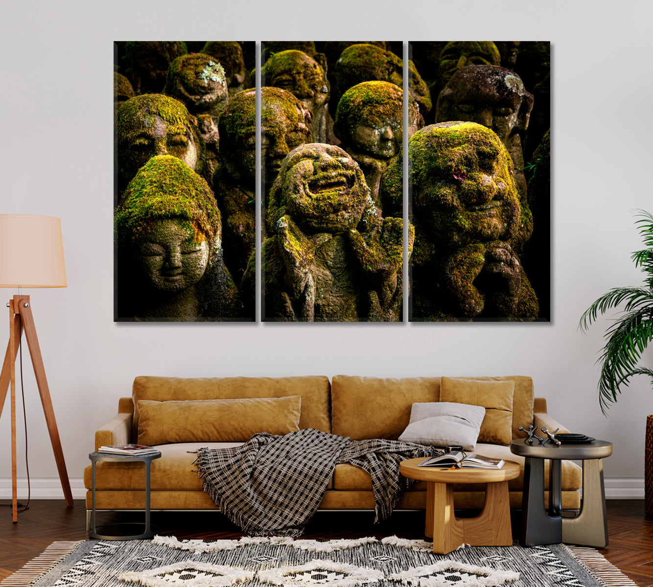 Otagi Nenbutsu Ji Temple in Kyoto Features of Buddha Statues Canvas Print-Canvas Print-CetArt-1 Panel-24x16 inches-CetArt