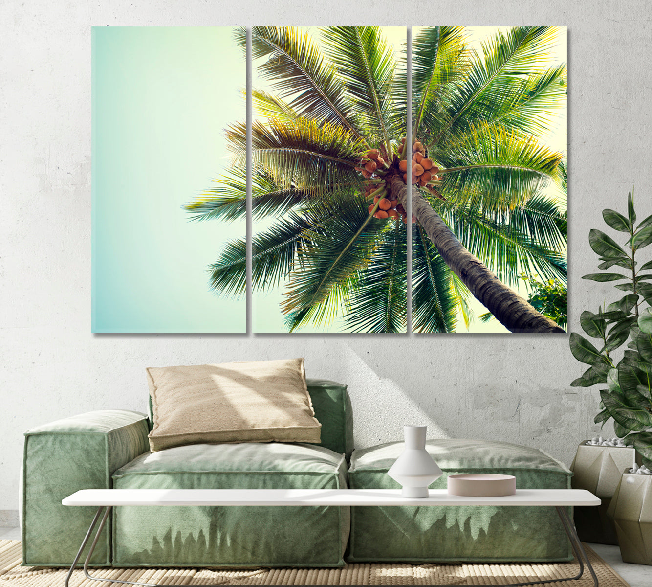 Coconut Palm Canvas Print-Canvas Print-CetArt-1 Panel-24x16 inches-CetArt