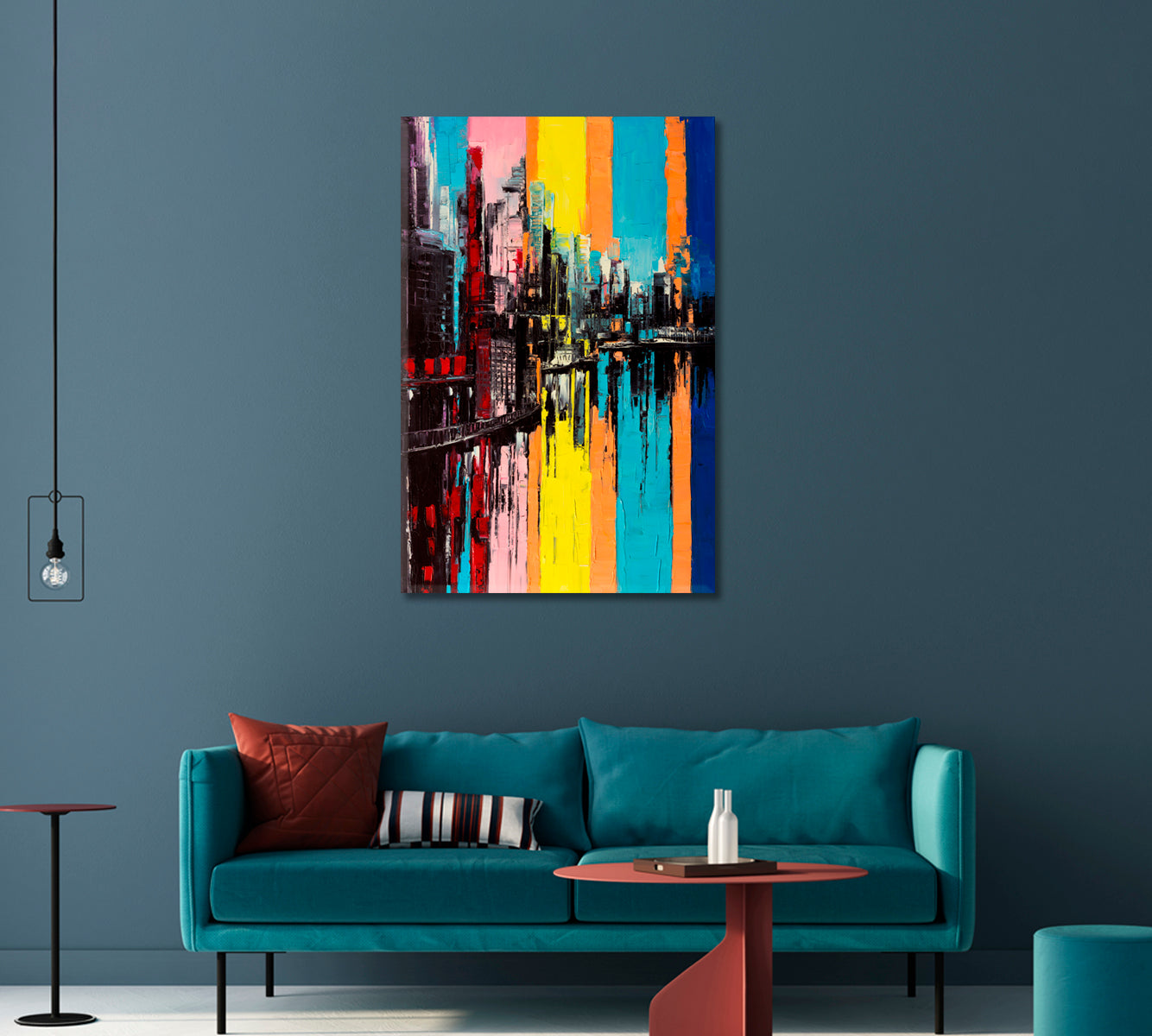 Abstract Colorful City Canvas Print-Canvas Print-CetArt-1 panel-16x24 inches-CetArt