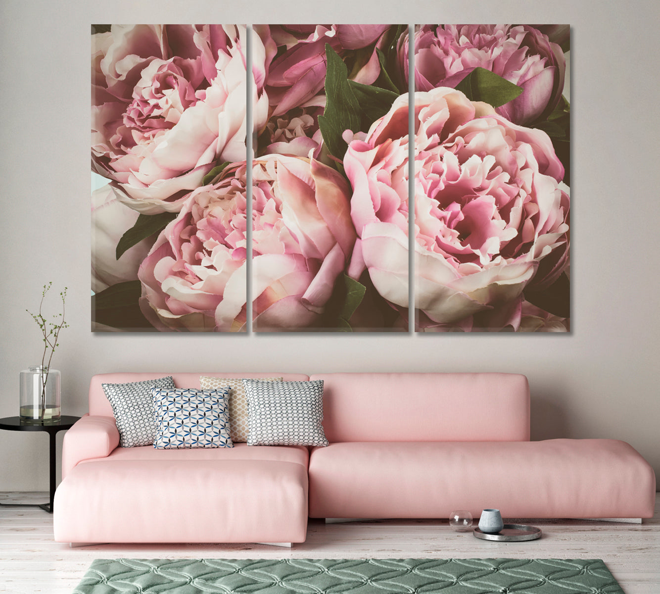 Delicate Peonies Canvas Print-Canvas Print-CetArt-1 Panel-24x16 inches-CetArt