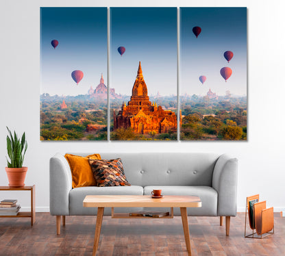 Temples in Bagan Myanmar Unesco World Heritage Site Canvas Print-Canvas Print-CetArt-1 Panel-24x16 inches-CetArt