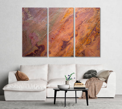 Contemporary Art Granite Brown Stone Canvas Print-Canvas Print-CetArt-3 Panels-36x24 inches-CetArt