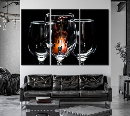 Miniature Violin in Glass Canvas Print-Canvas Print-CetArt-1 Panel-24x16 inches-CetArt