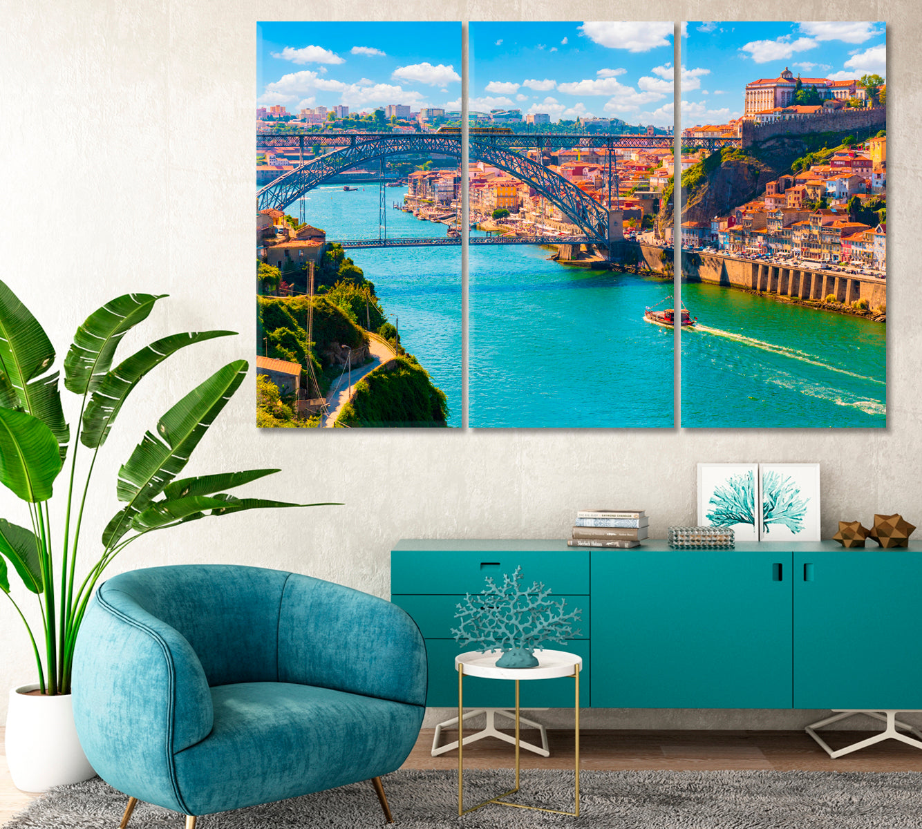 Porto Town on Douro River Portugal Canvas Print-Canvas Print-CetArt-1 Panel-24x16 inches-CetArt