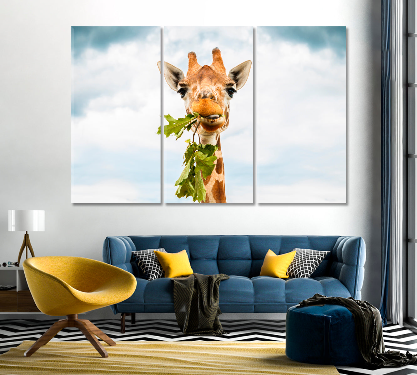 Giraffe Eating Leaves Canvas Print-Canvas Print-CetArt-1 Panel-24x16 inches-CetArt