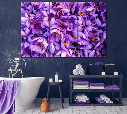 Blooming Saffron Flowers Canvas Print-Canvas Print-CetArt-1 Panel-24x16 inches-CetArt