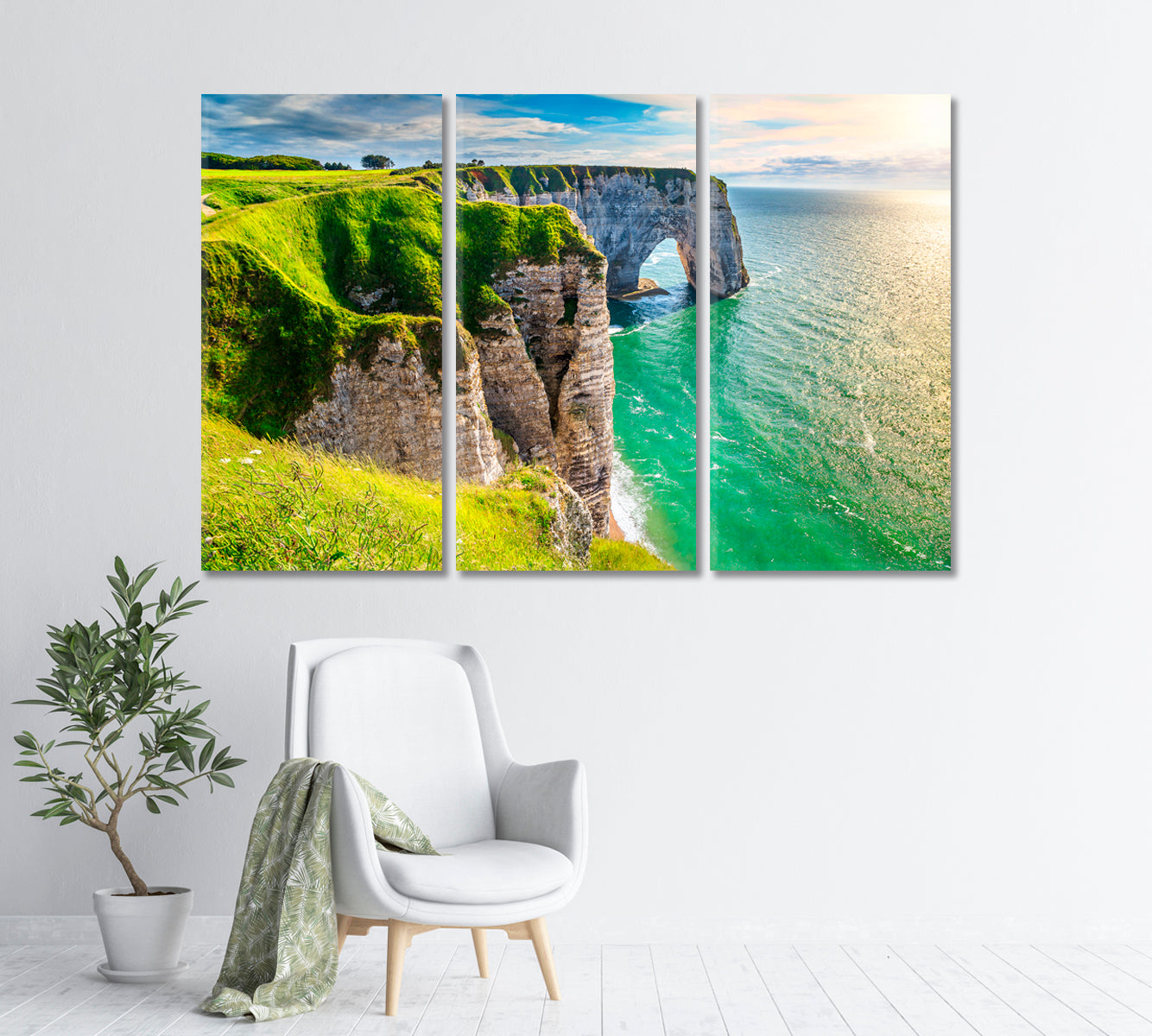 Aval Cliff Normandy France Europe Canvas Print-Canvas Print-CetArt-1 Panel-24x16 inches-CetArt