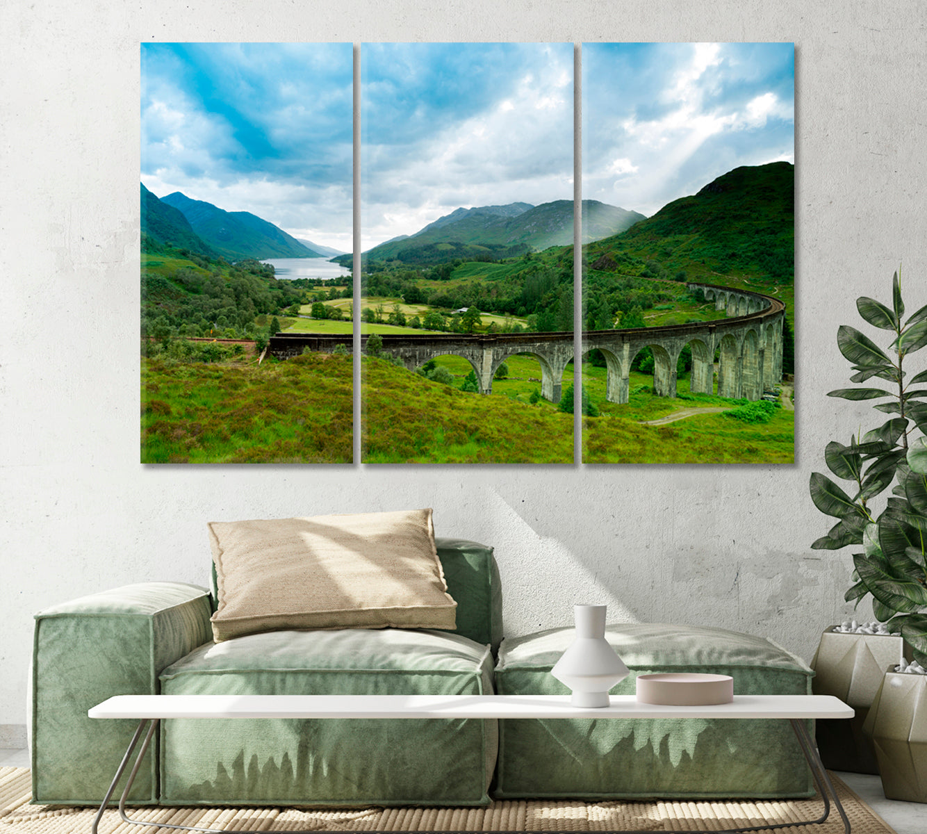 Glenfinnan Viaduct Arched Railway Bridge on Scotland Canvas Print-Canvas Print-CetArt-1 Panel-24x16 inches-CetArt