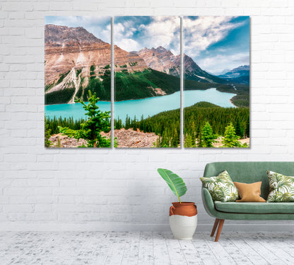 Lake Peyto in Rocky Mountains of Canada Canvas Print-Canvas Print-CetArt-1 Panel-24x16 inches-CetArt