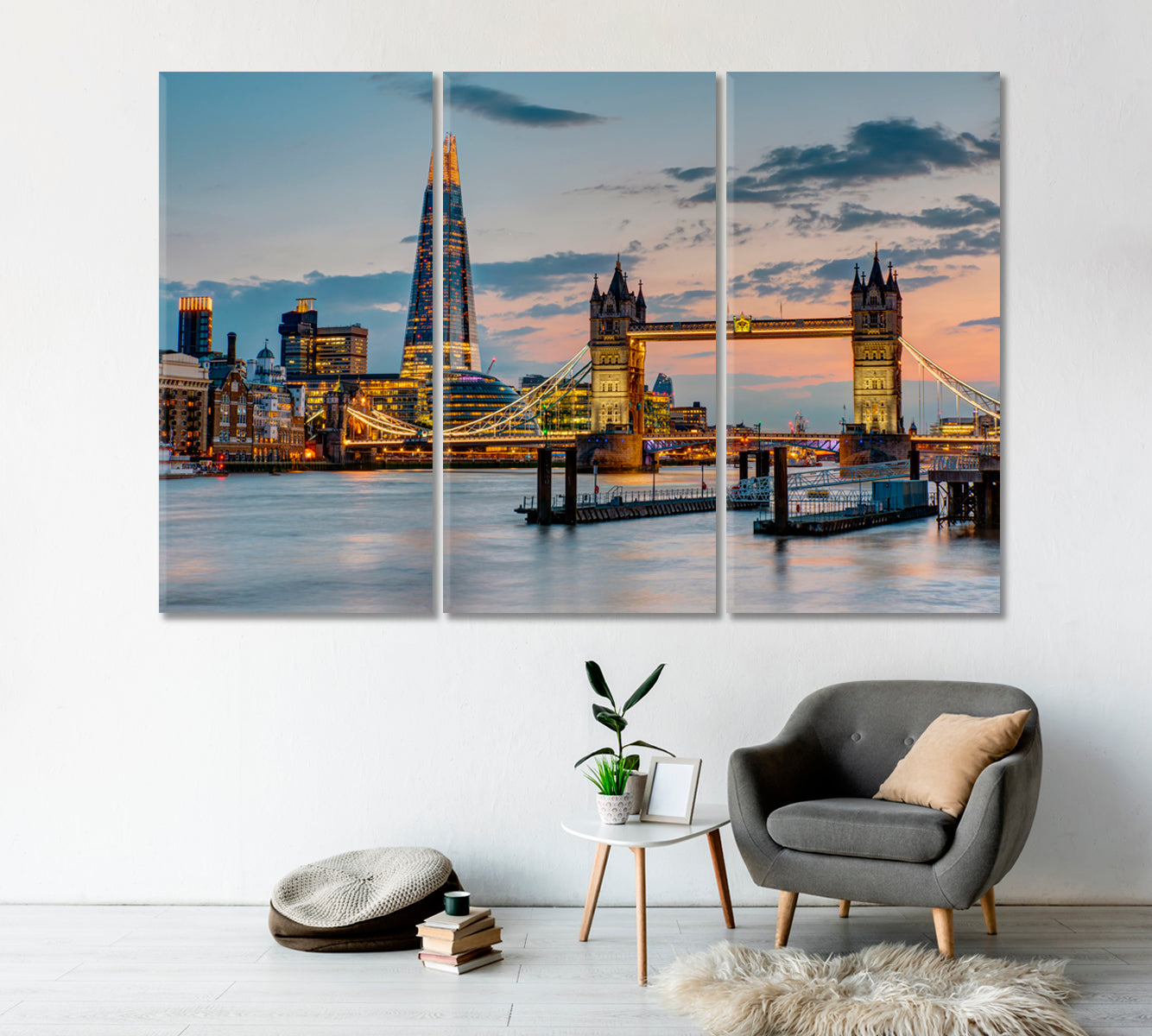 Tower Bridge at Dusk London UK Canvas Print-Canvas Print-CetArt-1 Panel-24x16 inches-CetArt